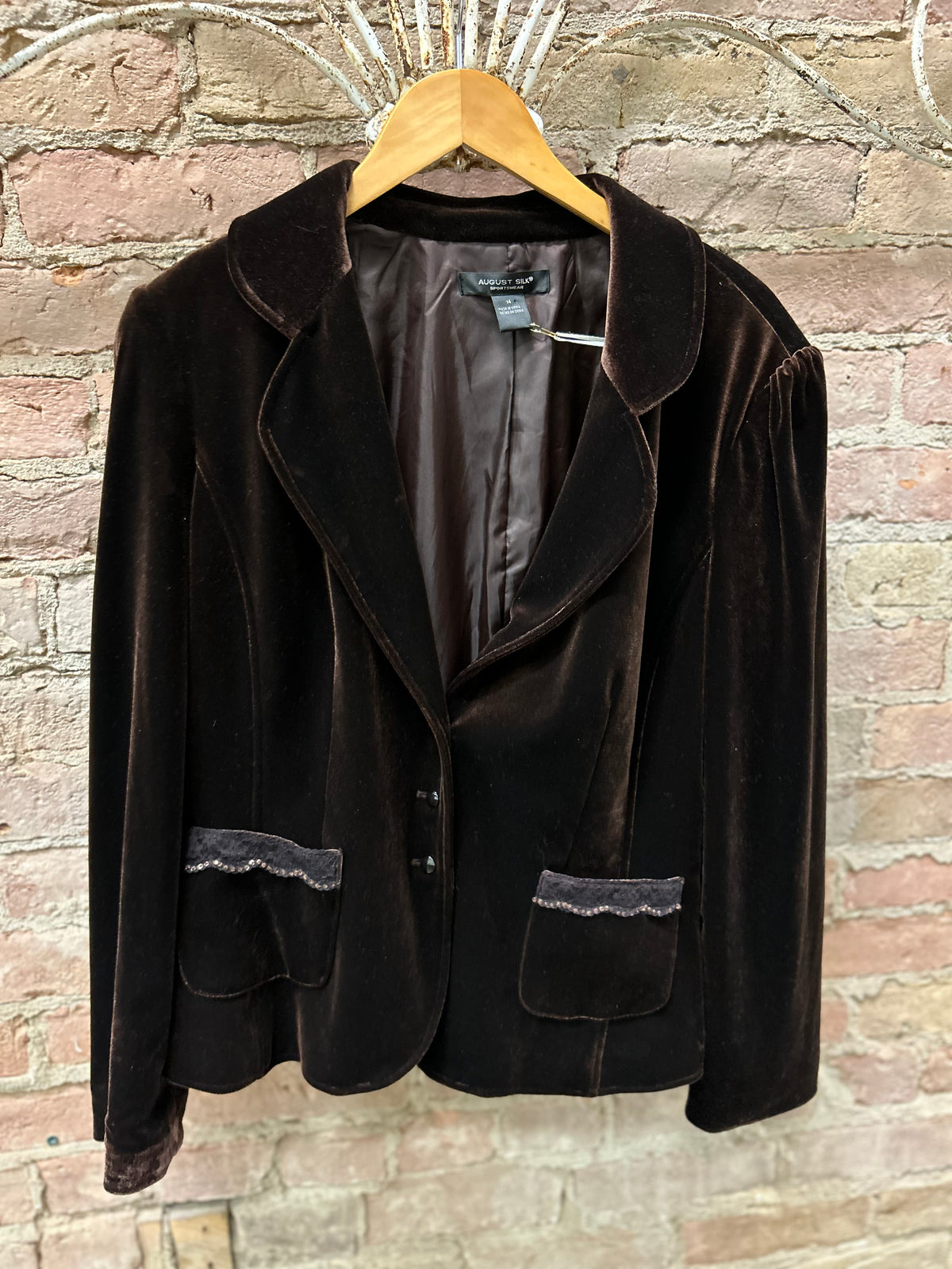 Vtg August silk blazer sz14