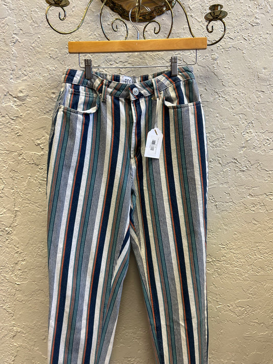BDG mom hirise multi color stripe jeans sz28