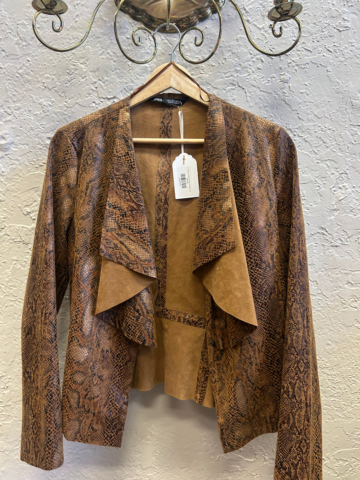 Zara 2pc snake print skirt and blazer szS