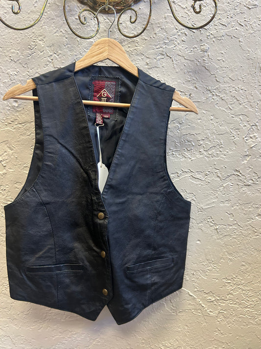 Vtg G-III Leather vest szM