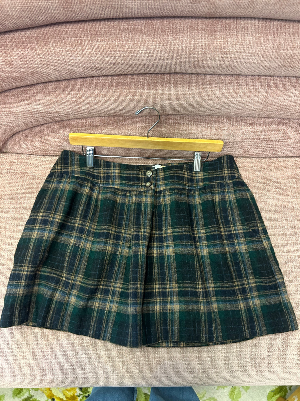Vtg GAP plaid 100% wool sz12