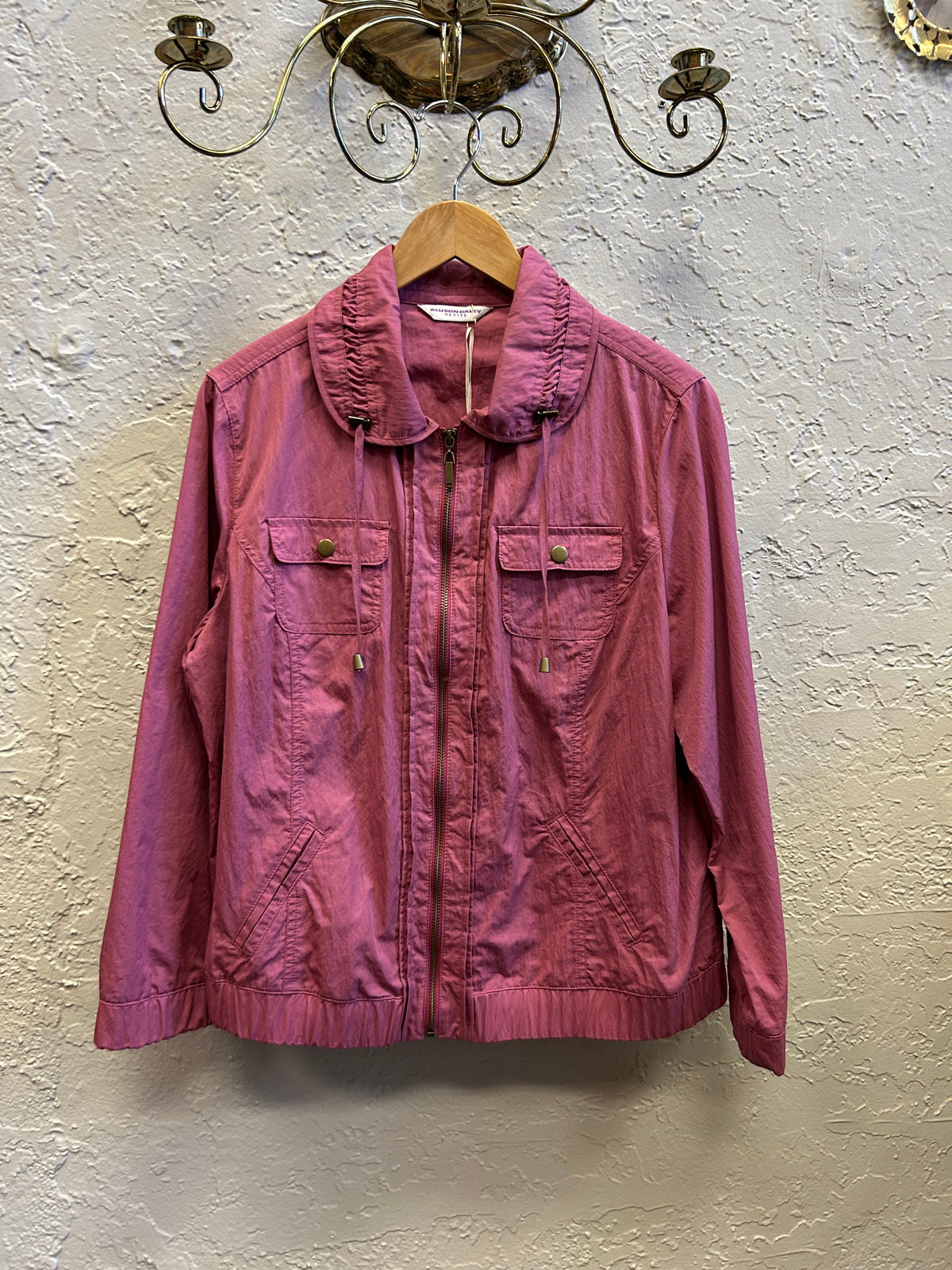 Vtg Allison Daley mauve windbreaker szL