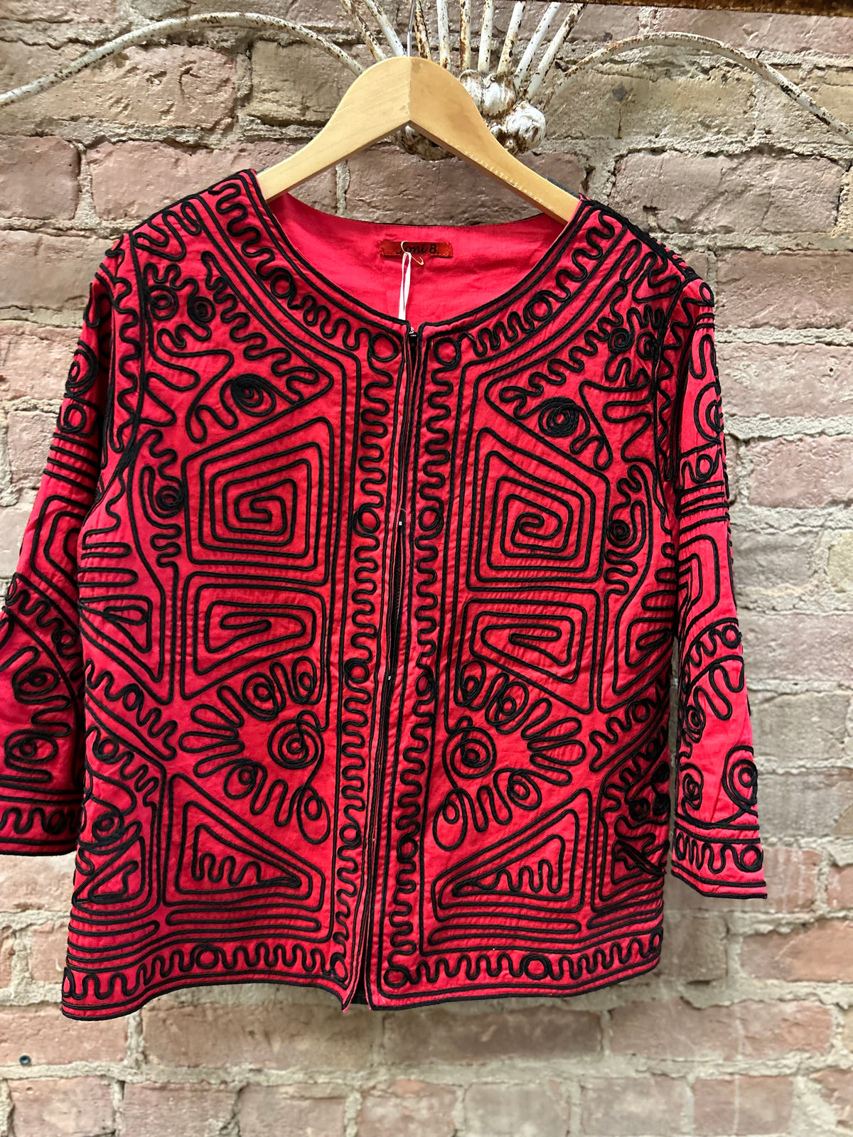 Vtg Joni B embroidered crop jacket szL